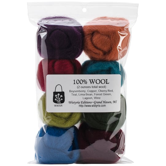 Wistyria Editions The Bouquet Wool Roving Rolls, 2oz.